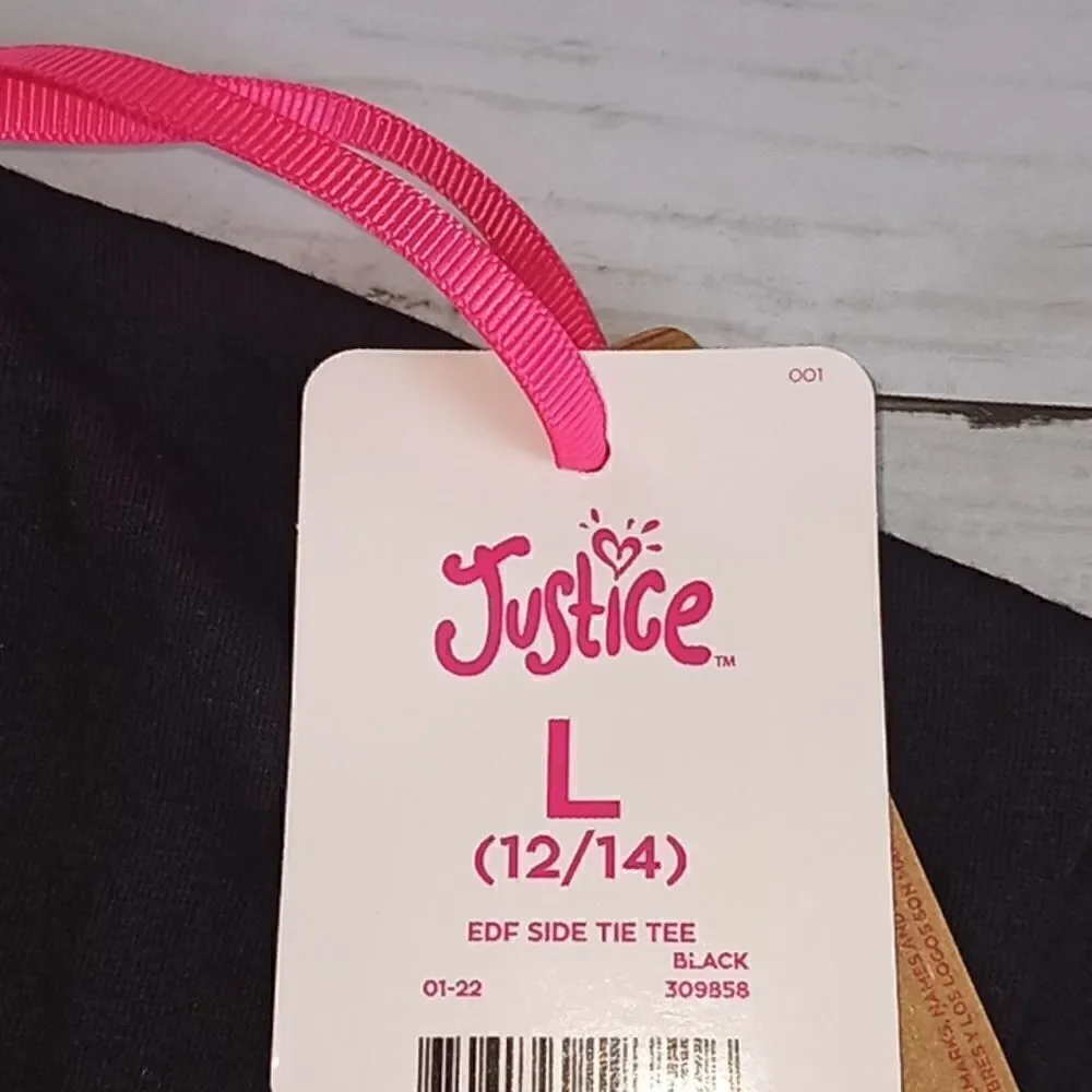 Girls Justice Graphic Side Tie T Shirt